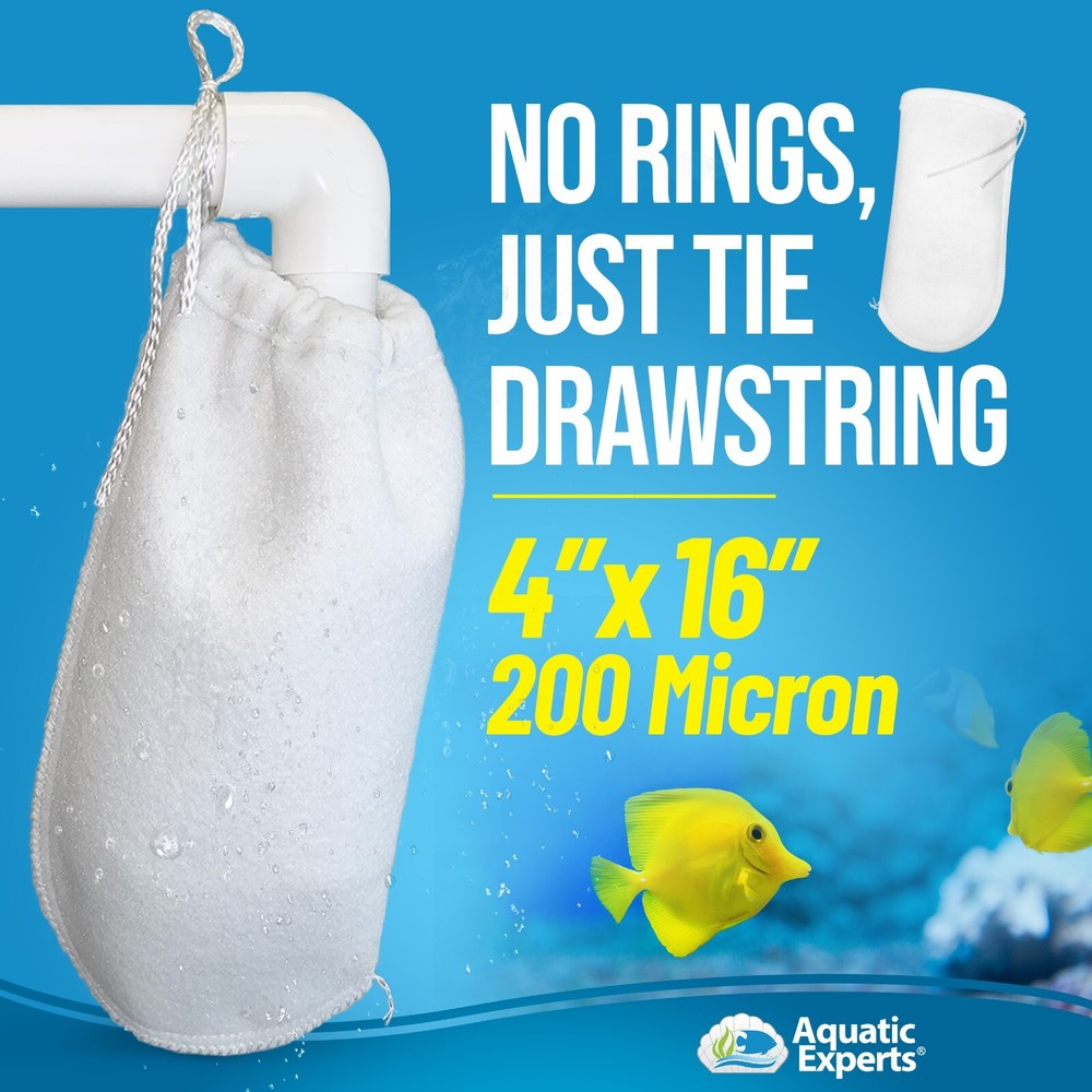 Aquatic Experts Drawstring Filter Socks 7 inch Opening 200 Micron - Extra Long