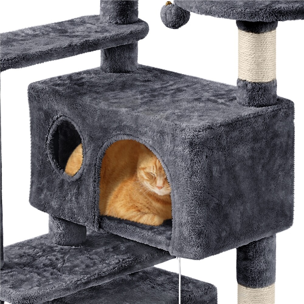57in Cat Tree Condo Multi-Level Cat Tower Scratching Posts, Dark Gray