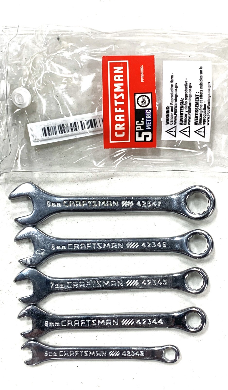 NEW Craftsman Miniature METRIC COMBINATION WRENCHES, 5 PACK
