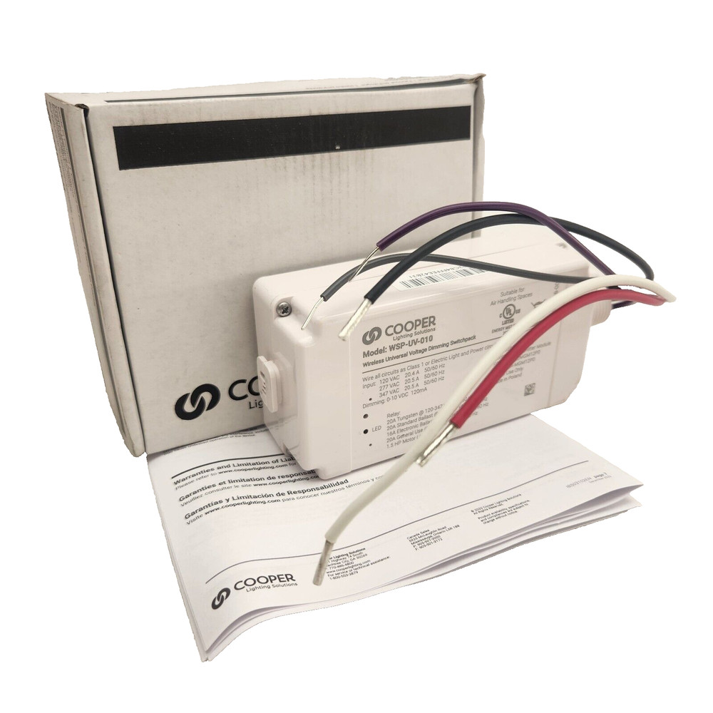 Cooper WSP-UV-010 Wireless Universal Voltage Dimming Switchpack | New
