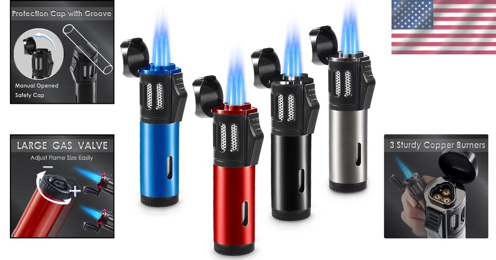 Windproof Butane Lighter 4 Pack - Portable & Adjustable