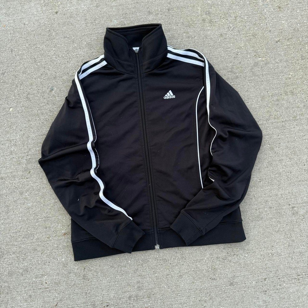 Adidas black and white track