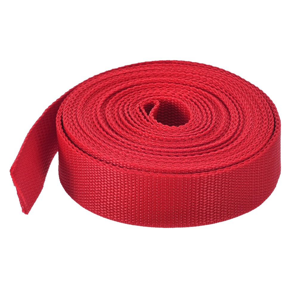 Lightweight Polypropylene Webbing Strap 3.8cm 10 Yard Red