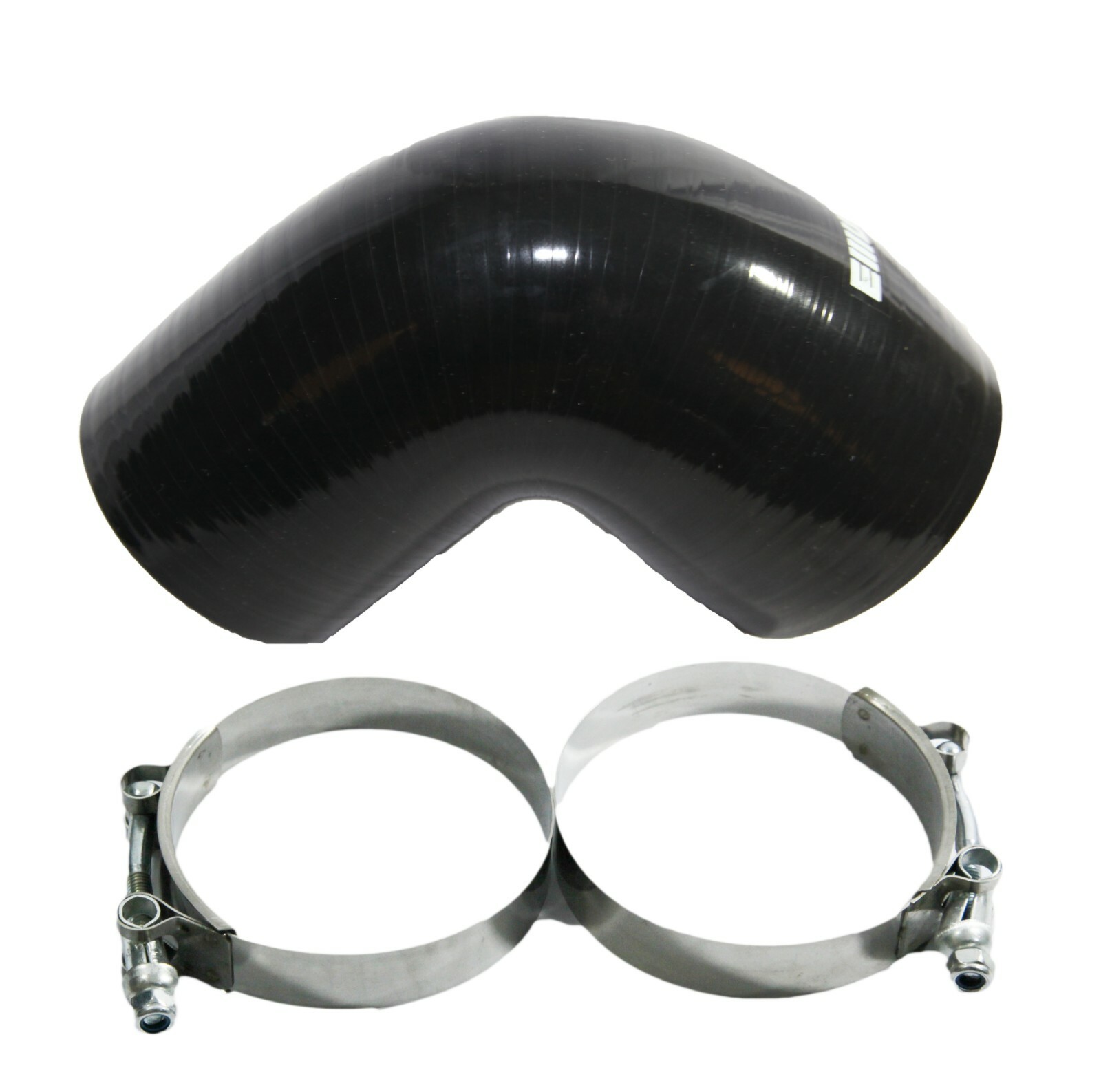 For Reducer 4" to 3.5" 90 DegSilicone hose COUPLER turbo intercooler BLACK+CLAMP