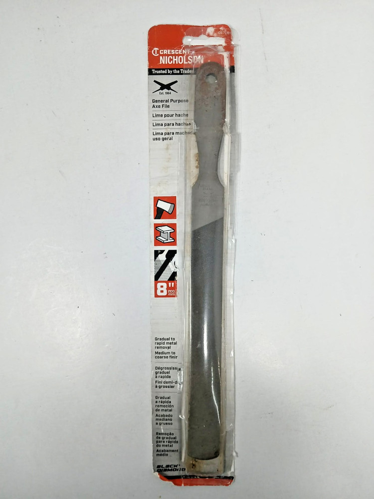Crescent Nicholson 8" Rectangular Double/Single Cut Axe File - 06706NN