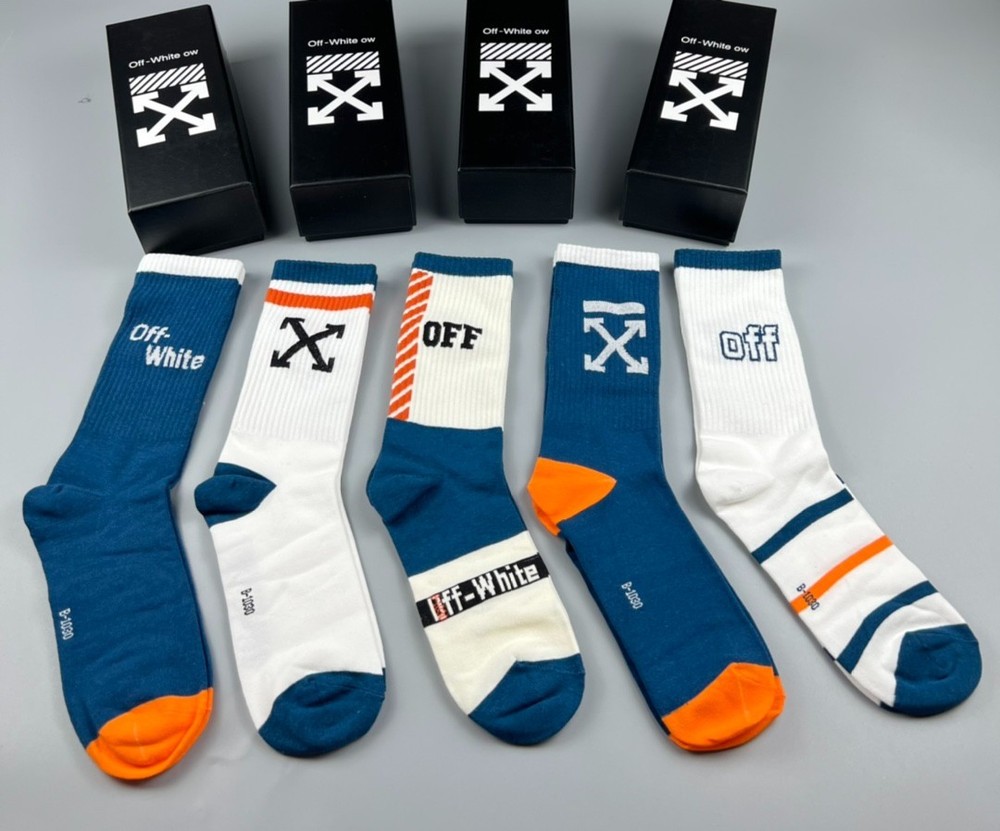 gift socks off white socks authentic 5pcs box