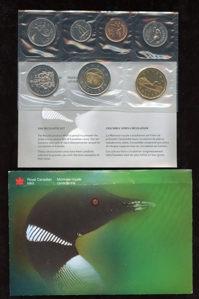 2000 W Canada Uncirculated Proof Like Mint Set, original envelope & COA
