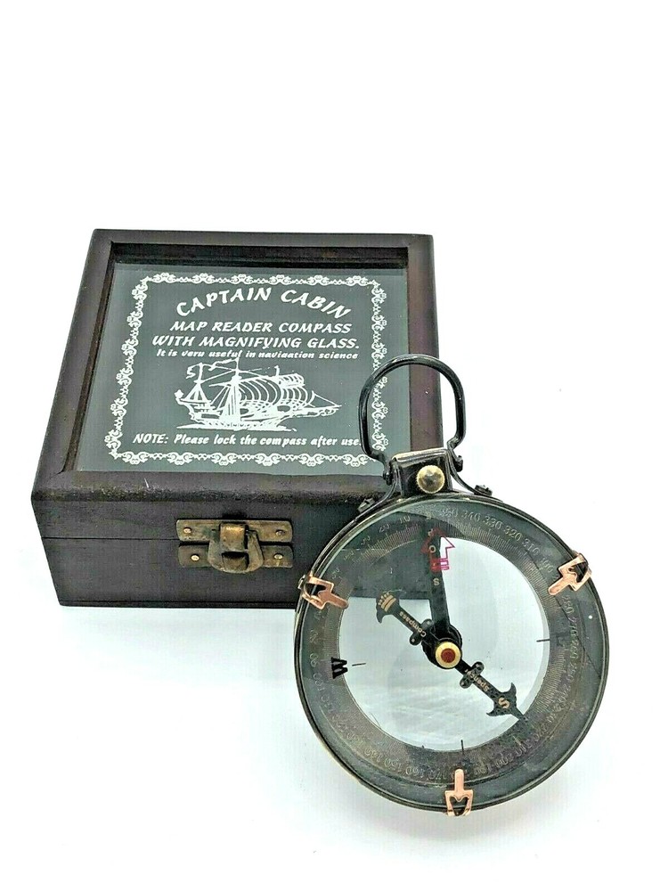 Captain's Cabin Map Reader Compass/Magnifying Glass