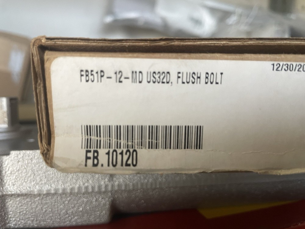 IVES FB51P-12-MD, US32D Latching and Automatic Flush Bolt