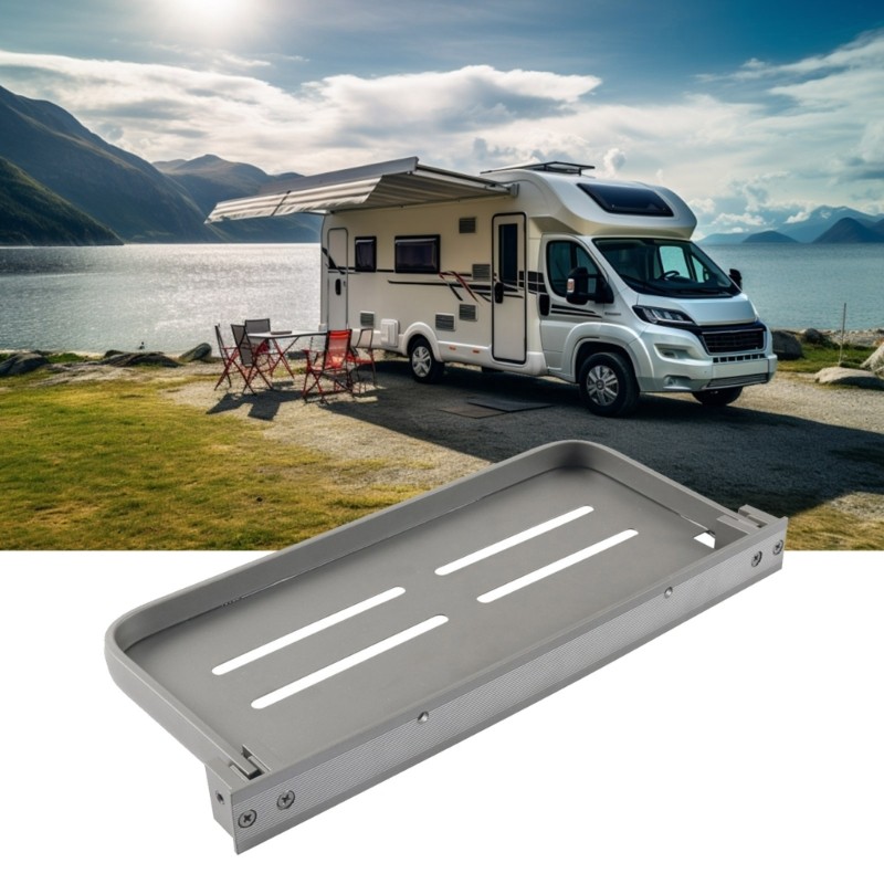 Aluminum Wall Shelf For RVs Fold Down Feature Offers Practical Storage Solution