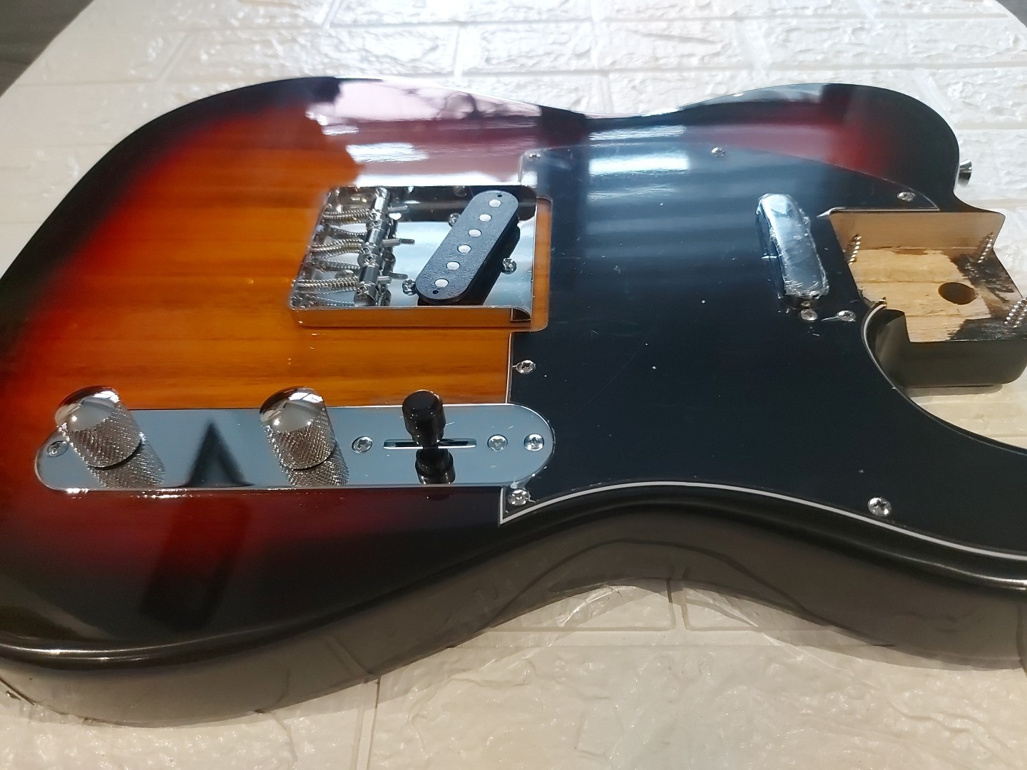 NEW LOADED Tele Style BODY Telecaster Sunburst On Black FAST SHIP! VERY NICE!