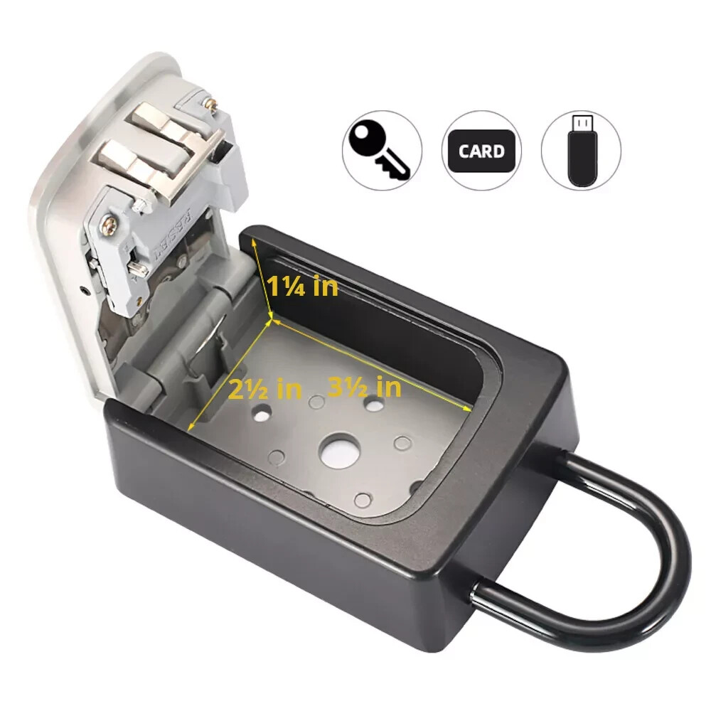 Key Safe 4-Digit Combination Lock Box Wall Mount Storage Safe Security Outdoor