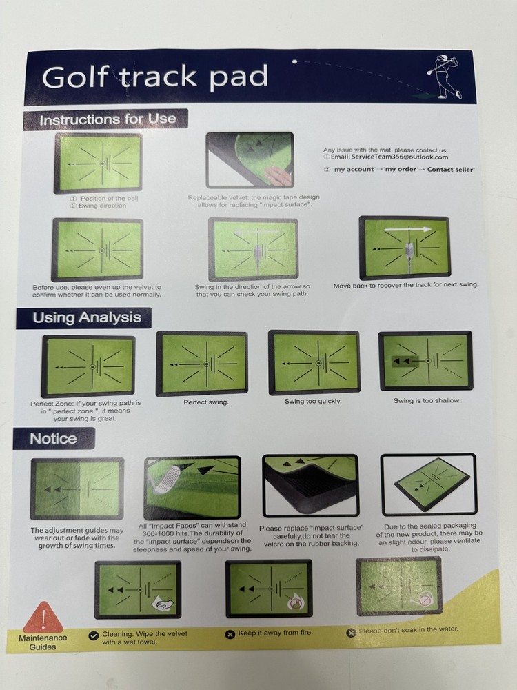 Golf Track Pad Path Feedback Golf Practice Mat for Swing Detection Batting