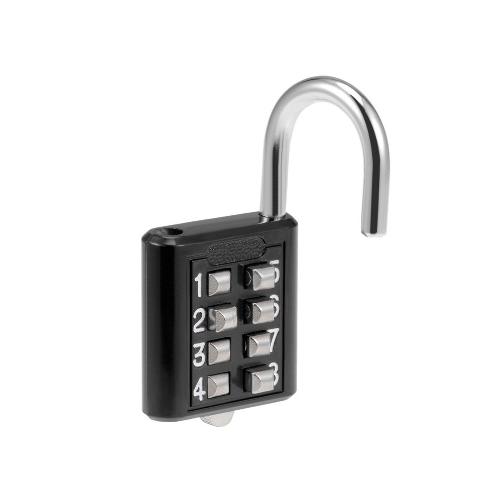 8-Digit Combination Padlock Push Button Lock for Locker Cabinet Black 2Pcs