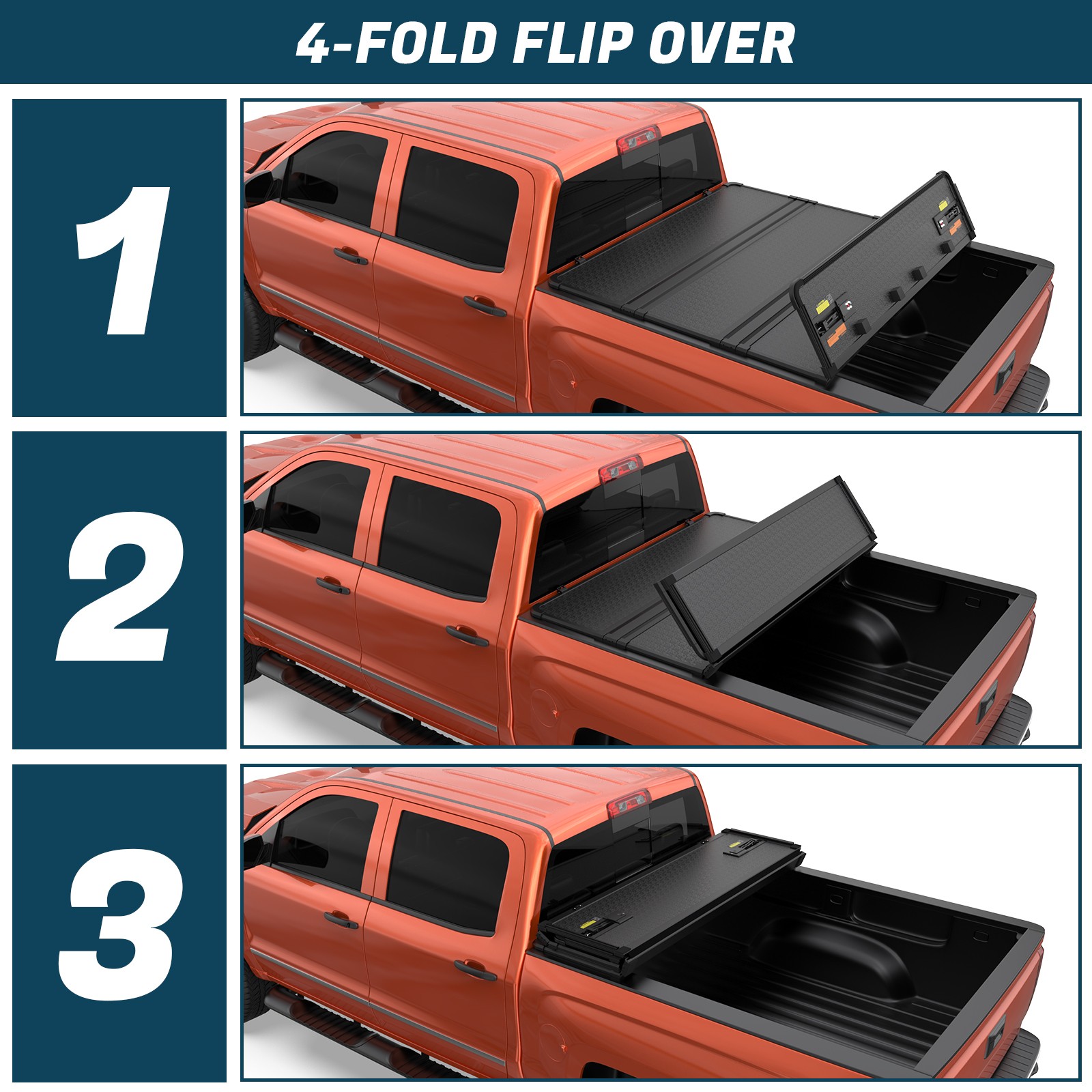 4-Fold 5.5FT Hard Truck Bed Tonneau Cover Fit 2009-2014 Ford F150 Waterproof