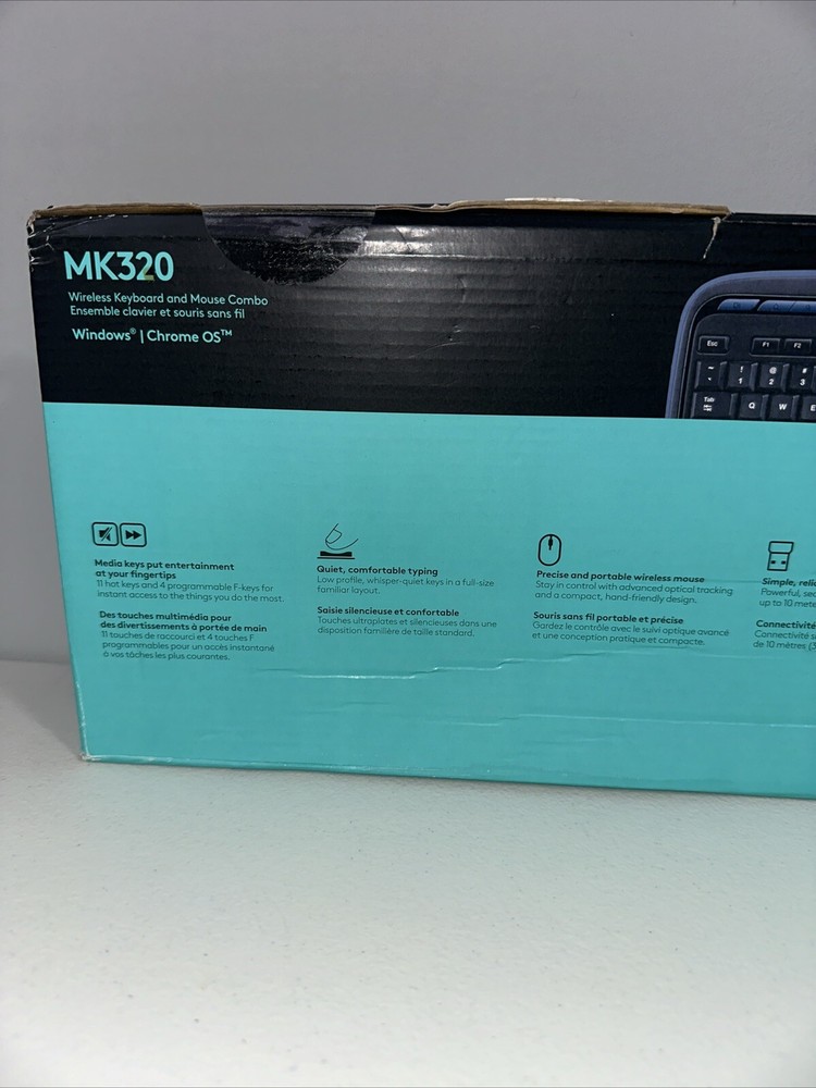 Brand NEW Logitech Wireless Desktop MK320 Cordless Keyboard & Mouse Combo