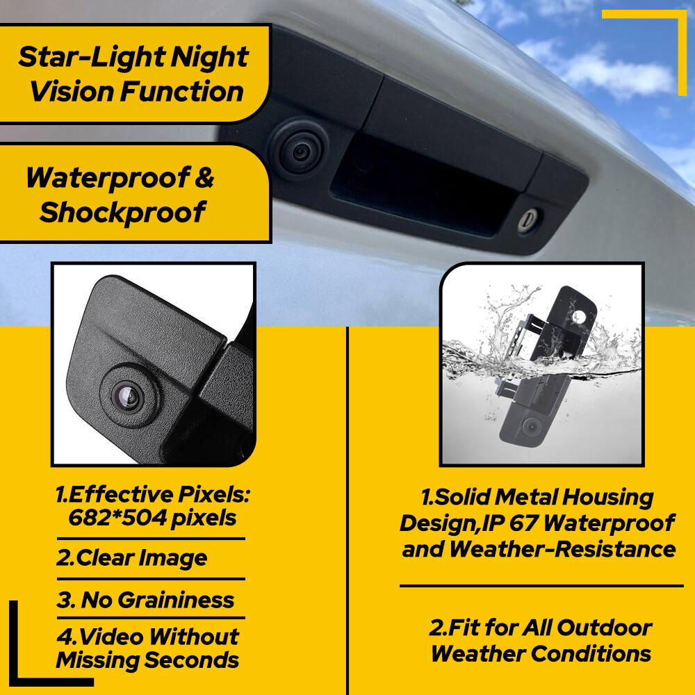 Tailgate Handle Backup Camera for 2009 2010 2011-2017 Dodge Ram 1500 2500 3500