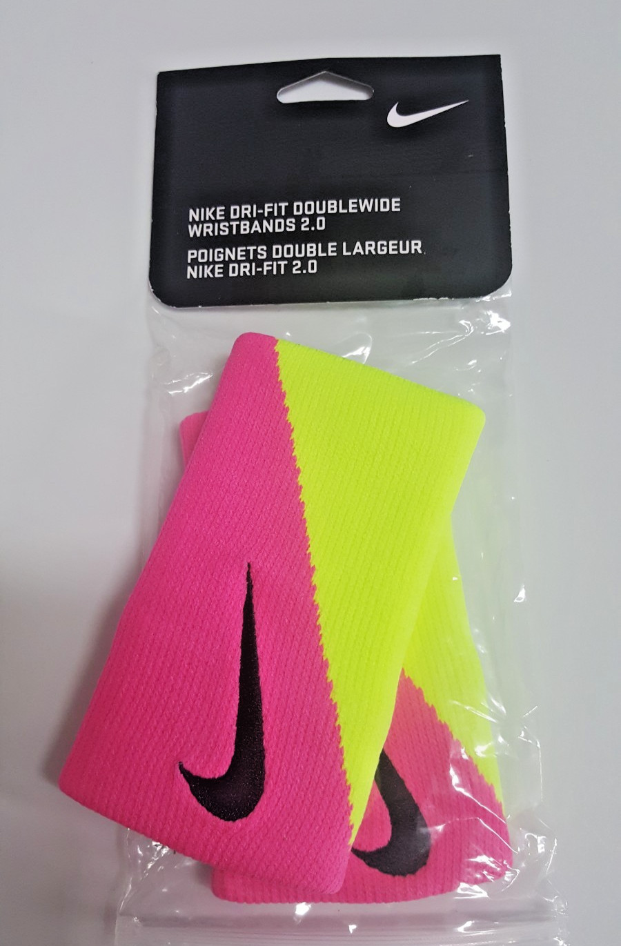 Nike Tennis DW Wristbands Unisex Pink Yellow AC3784-684