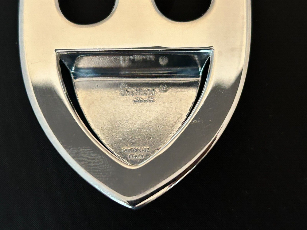 SHEFFIELD SILVER PLATED PINECONE TIPPED TRIDENT BOOK MARK - MADE IN ITALY -