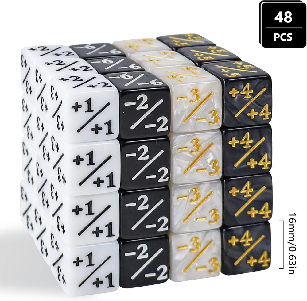 MTG Dice Counters 48 Piece Magic Gathering Token Sparkle Dice Set
