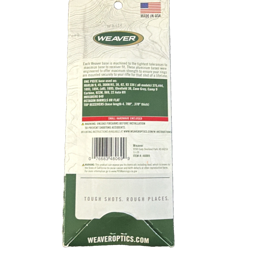 Weaver Top Mount Scope Base #63B