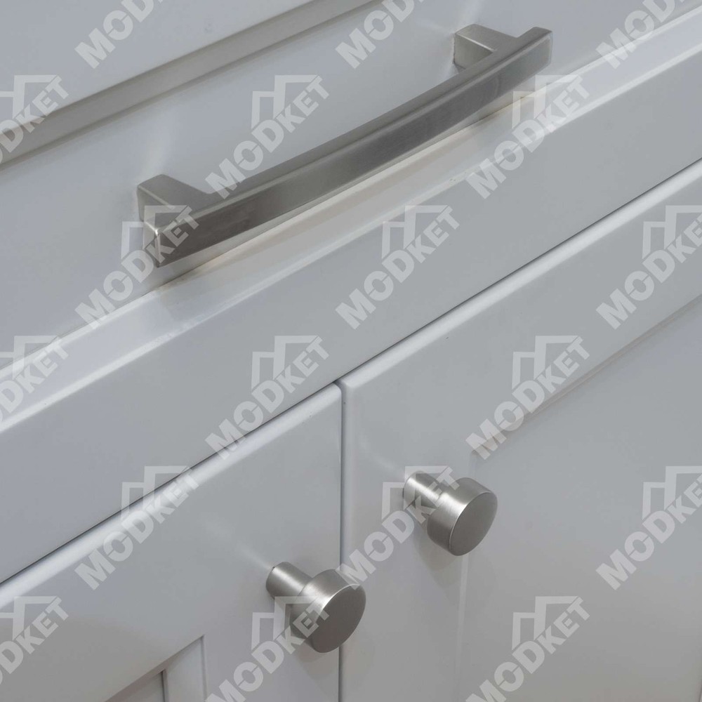 Solid Brushed Nickel Modern Kitchen Cabinet Pulls Knobs Handles Drawers Bathroom