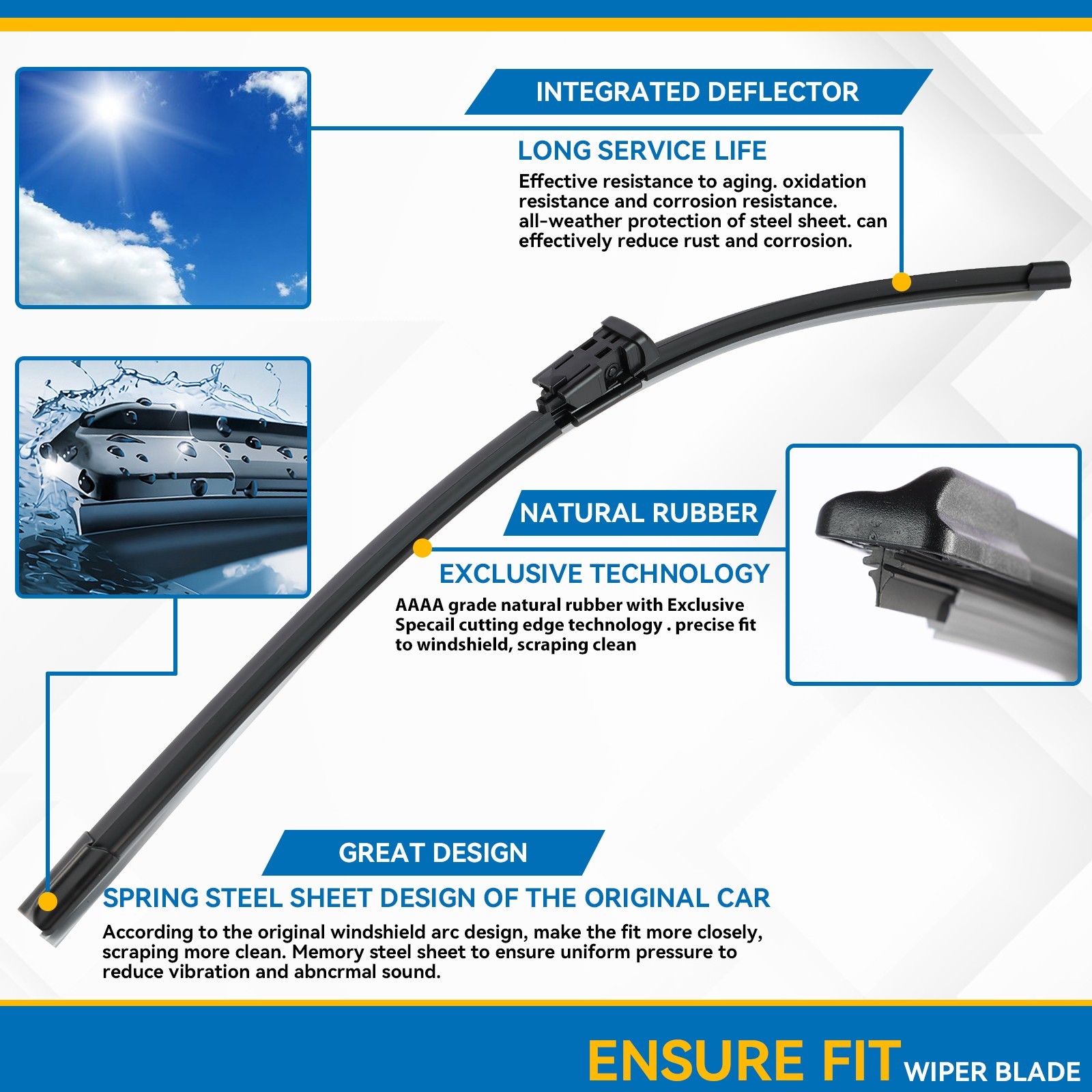 2Pcs Front Windshield Wiper Blades For Chevrolet Malibu MK7 2008 - 2012 24" 21"