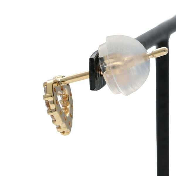 K10 Gold Heart Diamond Stud Earrings (Pair)