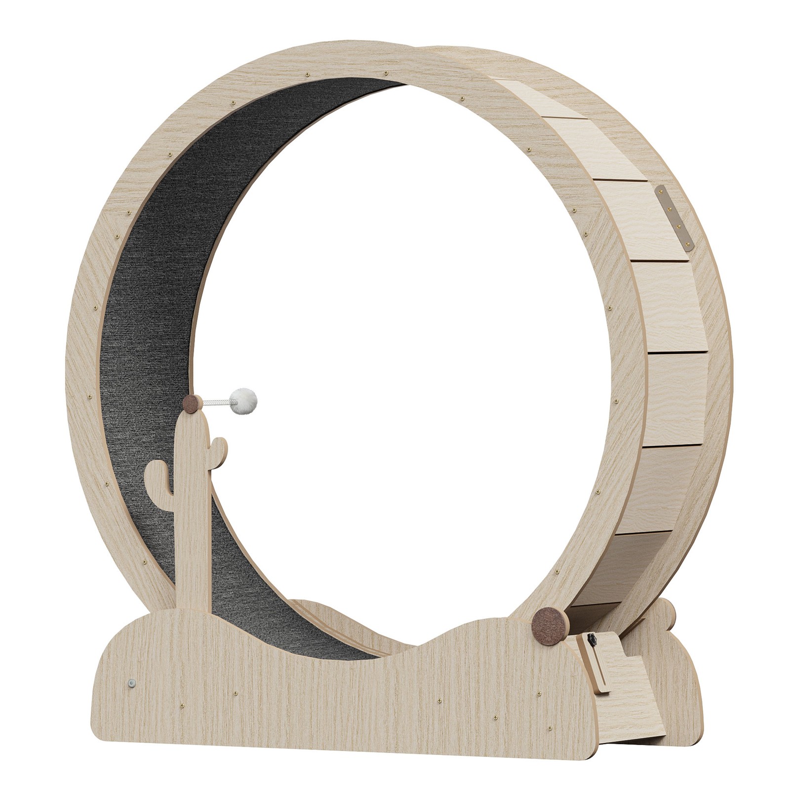 Large Cat Exercise Wheel 43" Solid Wood Cat Treadmill with Lock for Indoor Cats