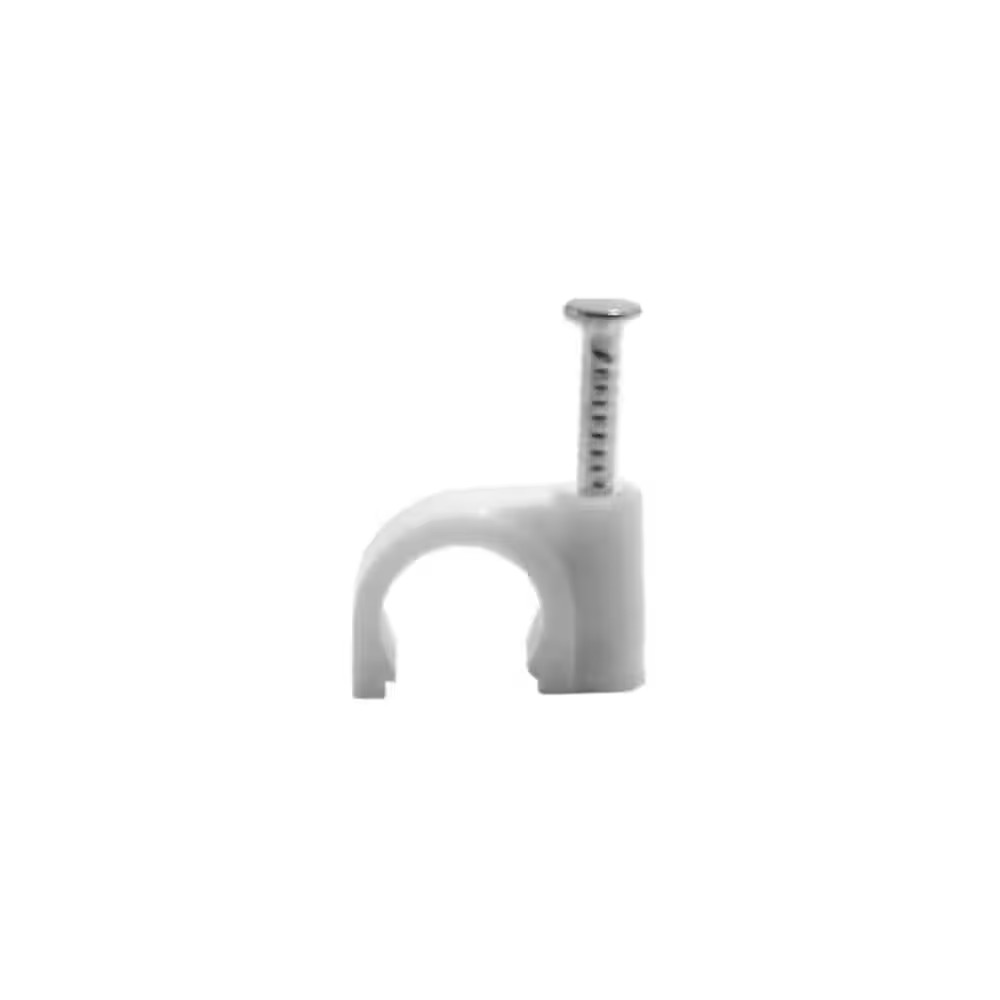 8 Mm Cable Clips, White, 100-Pack