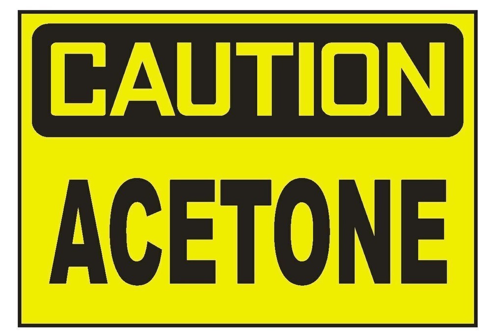 Caution Acetone Sticker Decal