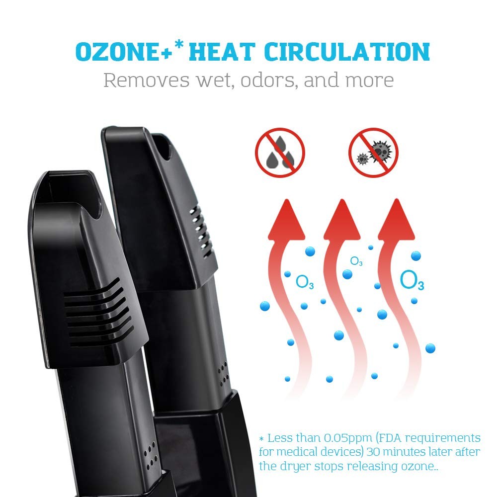Boot Shoe Dryer Warmer Ozone Fast Drying Adjustable Rack Timer
