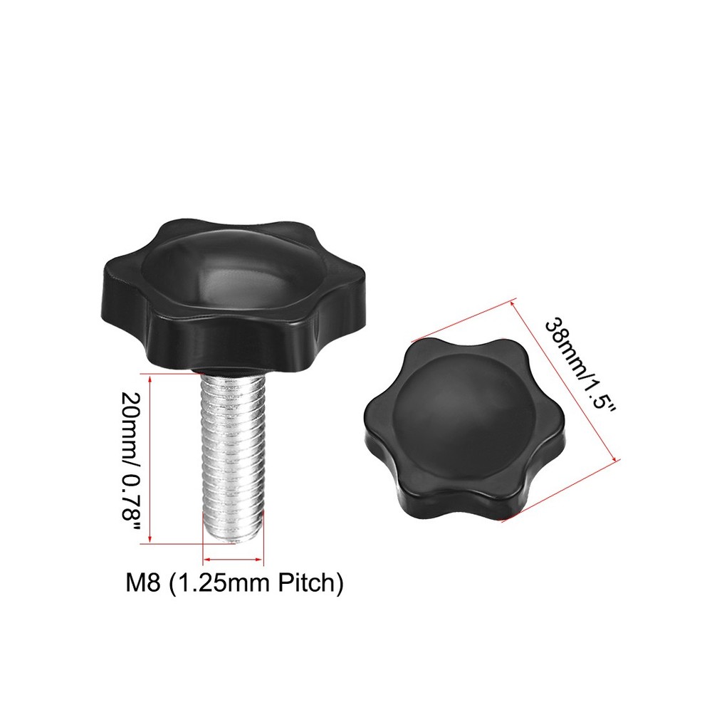 Locking screw 38mm hexagonal plum dia M8 ×20mm thread, 2pcs