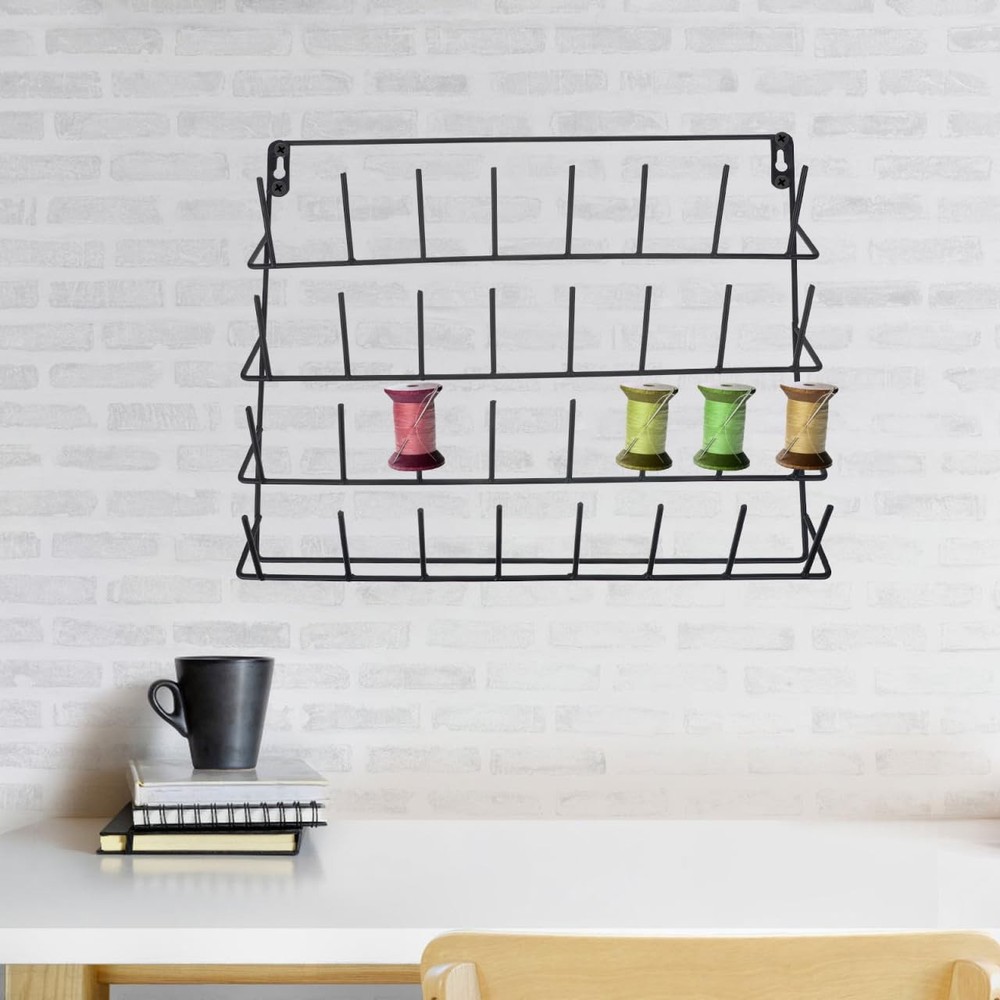 DIYEAH 32 Frame Serger Room Thread Organizer Wall- Mounted Thread Holder Cone...
