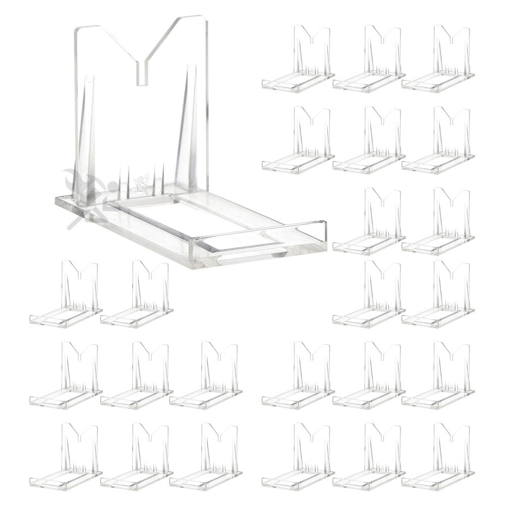 25-Pack 2" Two Part Adjustable Acrylic Display Stand Easels for Minerals Fossils
