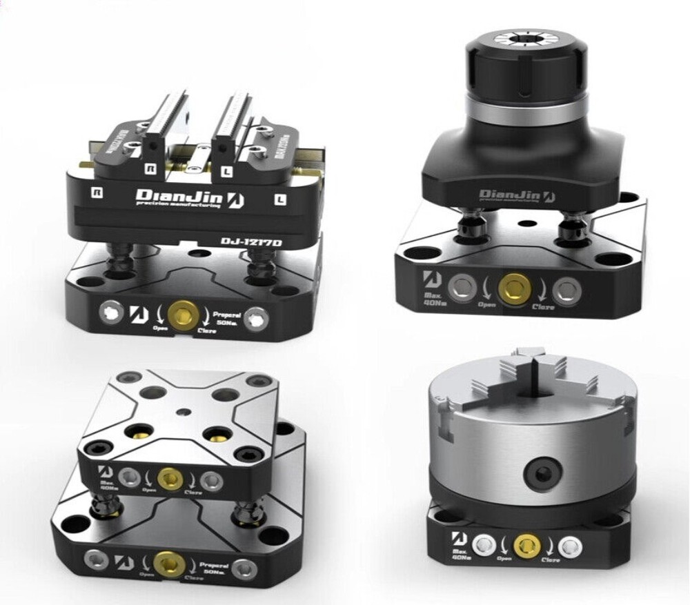 Four / five-axis clamp self-centering vise quick change four-axis L bridge plate