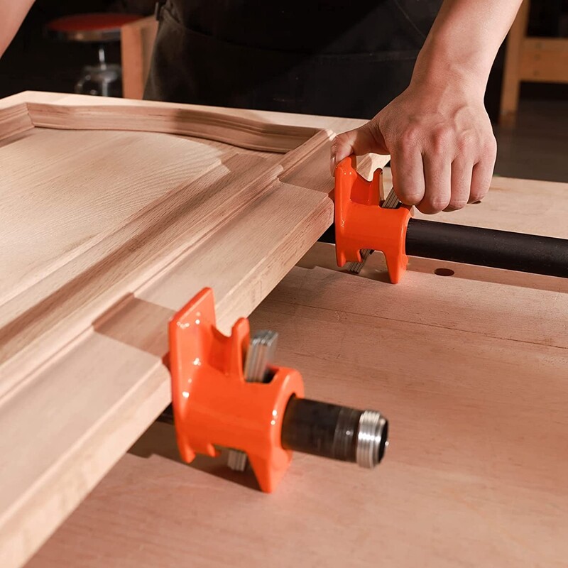 PONY 2-Pack 1/2" / 3/4" Pipe Clamps 52 Wood Gluing Pipe Clamp Fixture Black Pipe