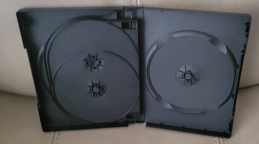 Empty 5 DVD Discs Black Case Storage Holder