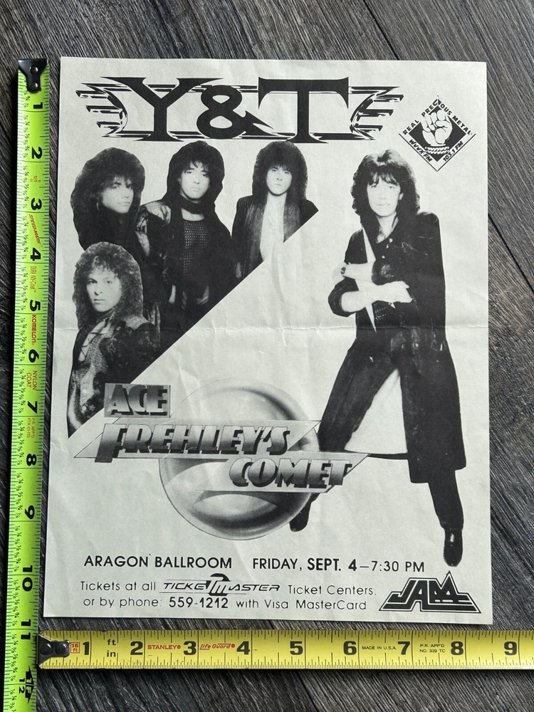 KISS Handbill Concert Ad Flyer ACE FREHLEY Frehley's Comet Aragon Vintage Kiss C