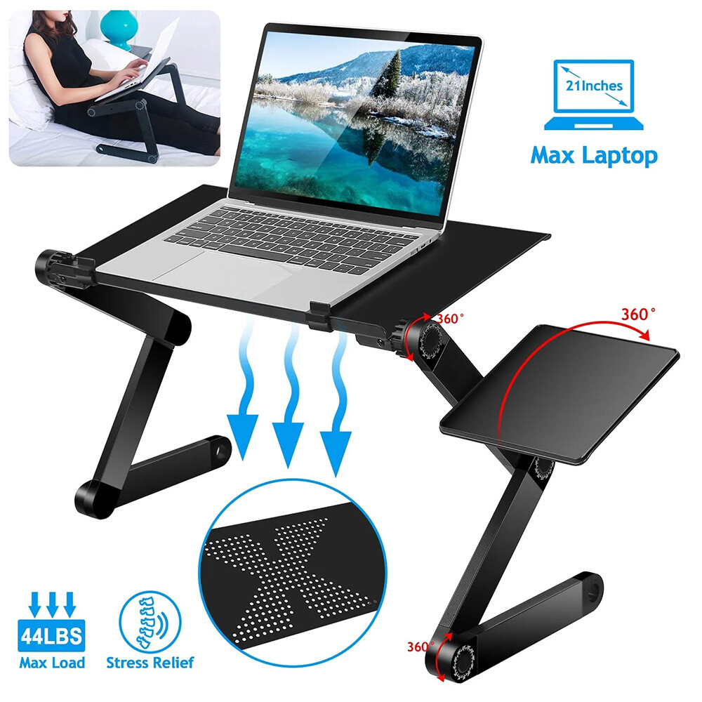 360° Adjustable Laptop Table Stand Lap Sofa Bed Tray Foldable PC Notebook Desk