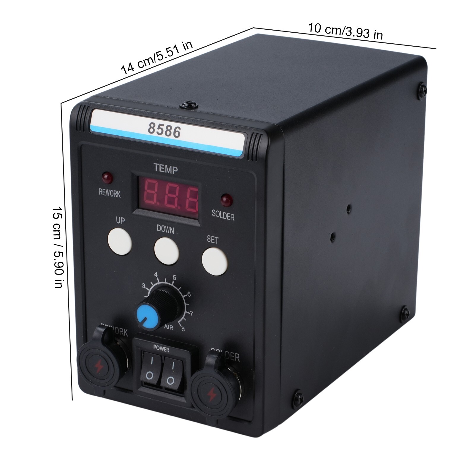 2-in-1 Rework Soldering Station 8586 Hot Air Gun Solder Iron Repair Tool 110V US