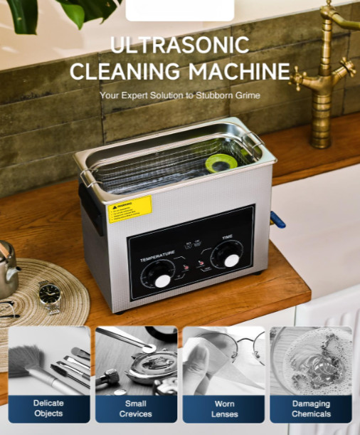 Limpiador ultrasónico profesional 6.5L con calefacción y cavitación 40kHz