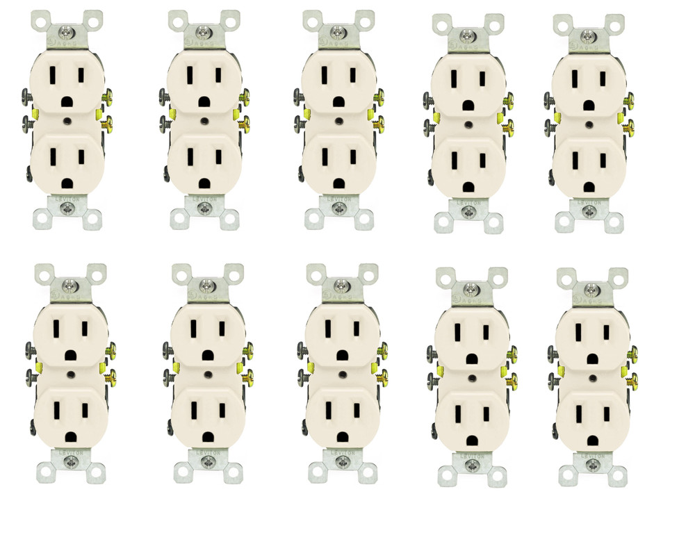 Electrical Outlets 125 V 15 A Wall Socket Plug Duplex Blade Receptacle 10 Pack