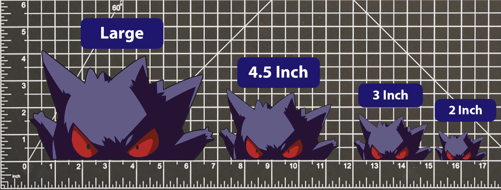 Gengar POKEMON STICKER DECAL -Peeker Peeking- 4 Different Sizes