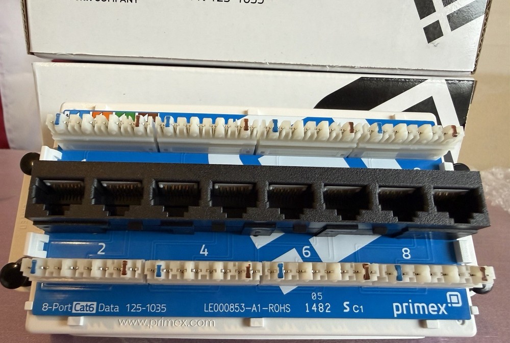 Primex 8-Port Cat6 Data Module 125-1035 Network Patch Panel 1pc
