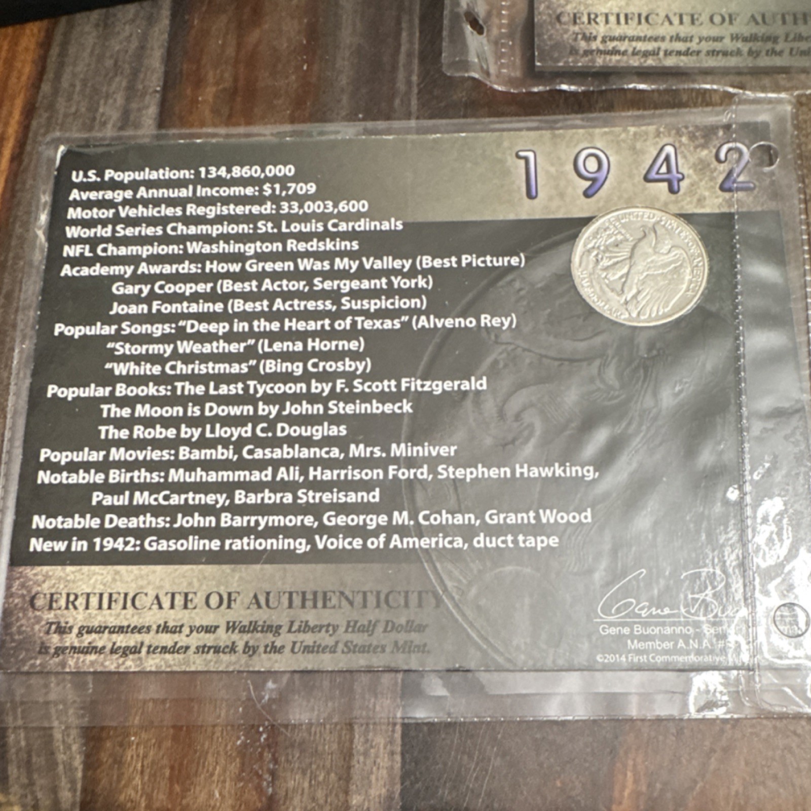 Walking Liberty Half Dollar Coins 1941, 1942, 1944 Silver 50C Circulated