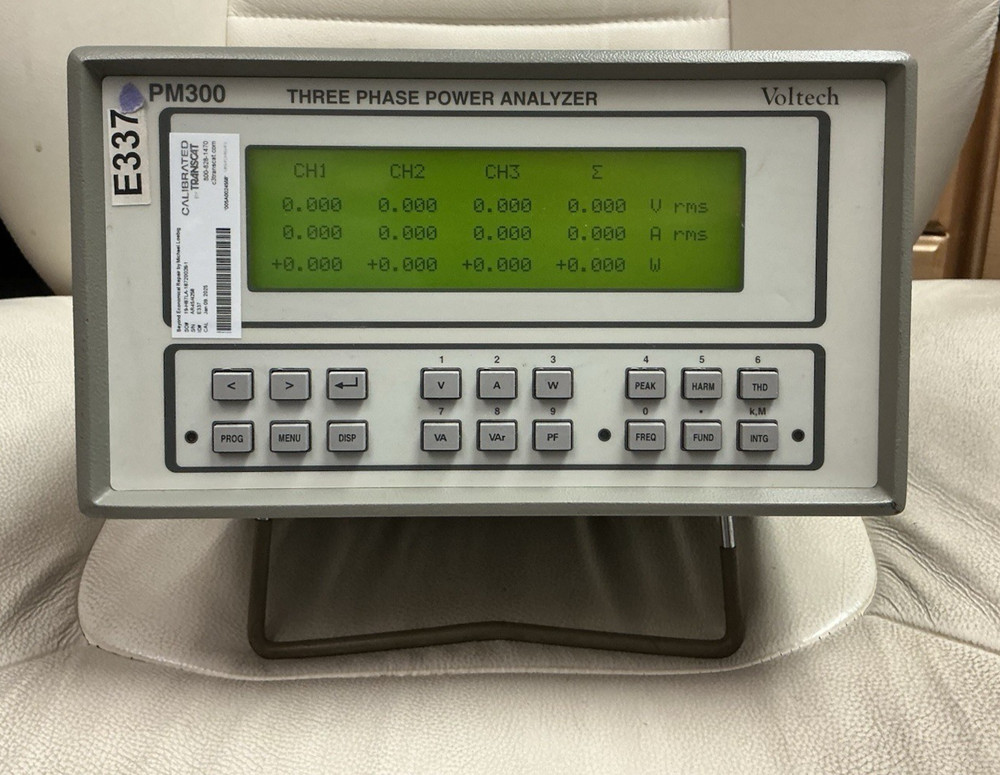 VOLTECH PM300 THREE PHASE POWER METER ANALYZER Tested As Pictured