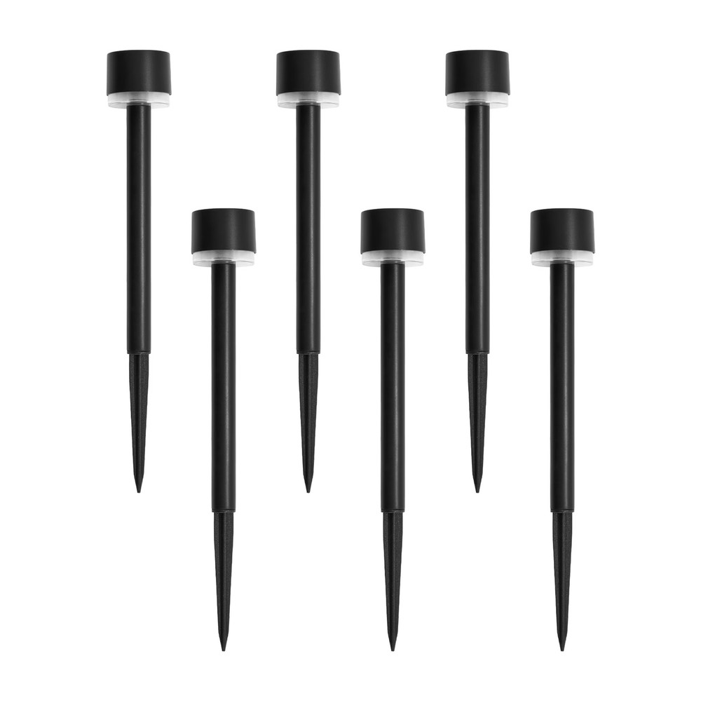 Mainstays Solar LED Column Path Light 6Pk Black 2 Lumen