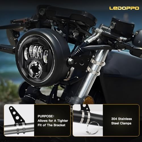 Motorcycle Headlight Brackets With Motorcycle Headlight Brackets - Side Mount