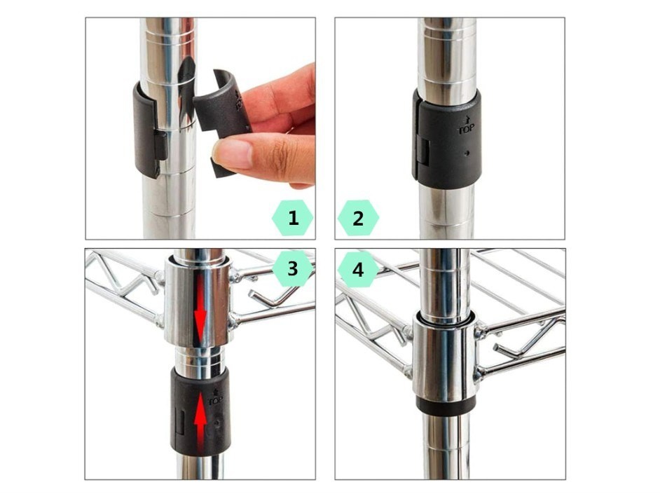 Wire Shelf Clips,54-Pack Wire Shelving Shelf Lock Clips for 1" Post Shelvings,27